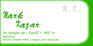 mark kazar business card